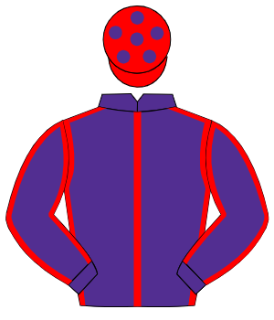 PURPLE, red seams, red cap, purple spots