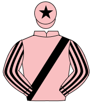 PINK, black sash, striped sleeves, pink cap, black star                                                                                               