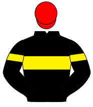 BLACK, yellow hoop & armlet, red cap                                                                                                                  