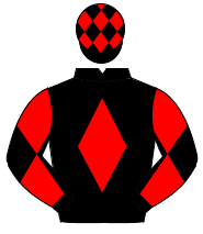 BLACK, red diamond, diabolo on sleeves, black cap, red diamonds                                                                                       