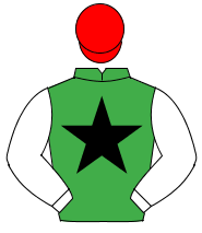 EMERALD GREEN, black star, white sleeves, red cap                                                                                                     