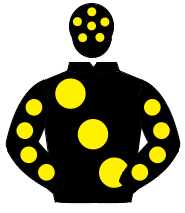 BLACK, large yellow spots, yellow spots on sleeves, black cap, yellow spots                                                                           