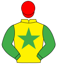 YELLOW, emerald green star & sleeves, red cap                                                                                                         
