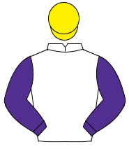 WHITE, purple sleeves, yellow cap                                                                                                                     