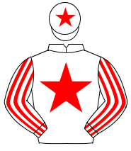 WHITE, red star, striped sleeves, white cap, red star                                                                                                 