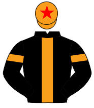 BLACK, orange panel & armlet, orange cap, red star                                                                                                    