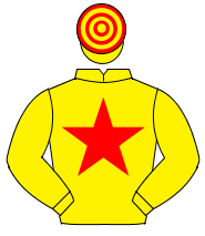 YELLOW, red star, hooped cap                                                                                                                          