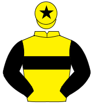 YELLOW, black hoop, black sleeves, yellow cap, black star                                                                                             
