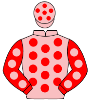 PINK, red spots, red sleeves, pink spots, pink cap, red spots                                                                                         