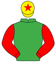 EMERALD GREEN, red sleeves, yellow cap, red star                                                                                                      