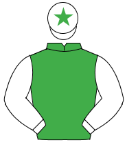EMERALD GREEN, white sleeves, white cap, emerald green star                                                                                           