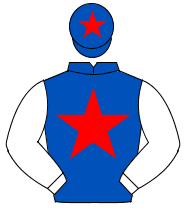 ROYAL BLUE, red star, white sleeves, royal blue cap, red star                                                                                         