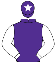 PURPLE, white sleeves, purple cap, white star