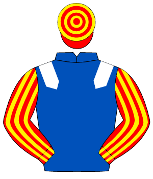 ROYAL BLUE, white epaulettes, red & yellow striped sleeves, red & yellow hooped cap                                                                   