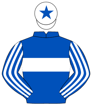 ROYAL BLUE, white hoop, striped sleeves, white cap, royal blue star                                                                                   