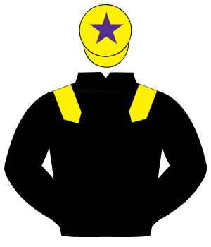 BLACK, yellow epaulettes, yellow cap, purple star