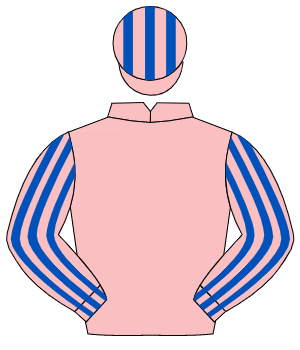 PINK, pink & royal blue striped sleeves, striped cap                                                                                                  