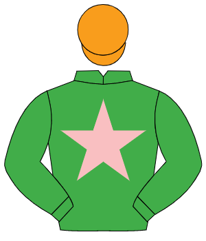 EMERALD GREEN, pink star, orange cap                                                                                                                  
