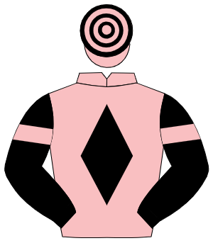 PINK, black diamond, black sleeves, pink armlet, pink & black hooped cap