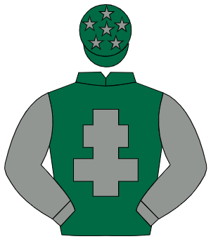 DARK GREEN, grey cross of lorraine & sleeves, grey stars on cap