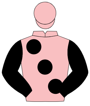 PINK, large black spots & sleeves, pink cap