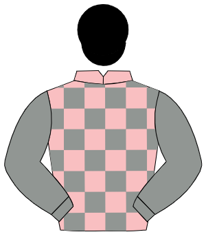 PINK & GREY CHECK, grey sleeves, black cap