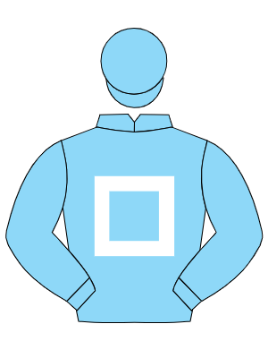 LIGHT BLUE, white square, light blue sleeves & cap