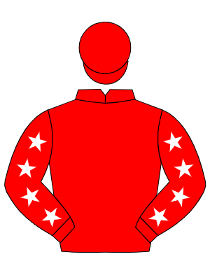 RED, white stars on sleeves, red cap