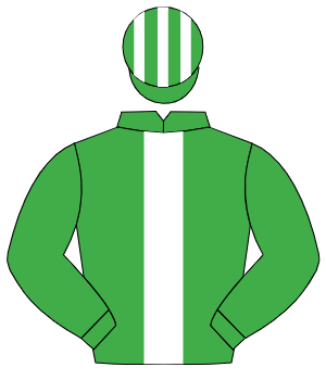 EMERALD GREEN, white panel, striped cap