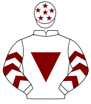 WHITE, maroon inverted triangle & chevrons on sleeves, white cap, maroon stars                                                                        
