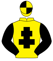 YELLOW, black cross of lorraine & sleeves, quartered cap                                                                                              