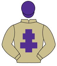 BEIGE, purple cross of lorraine & cap                                                                                                                 