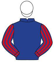DARK BLUE, red striped sleeves, white cap                                                                                                             