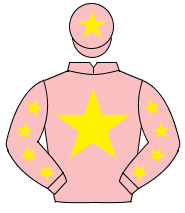 PINK, yellow star & stars on sleeves, pink cap, yellow star                                                                                           