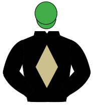 BLACK, beige diamond, emerald green cap                                                                                                               