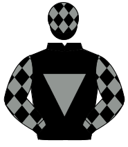 BLACK, grey inverted triangle, grey diamonds on sleeves, black cap, grey diamonds                                                                     