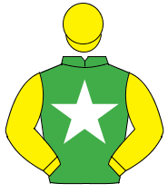 EMERALD GREEN, white star, yellow sleeves & cap                                                                                                       