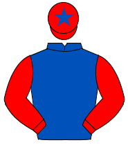 ROYAL BLUE, red sleeves, red cap, royal blue star                                                                                                     