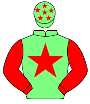 LIGHT GREEN, red star & sleeves, red stars on cap                                                                                                     