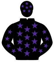 BLACK, purple stars