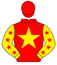 RED, yellow star, yellow sleeves, red stars, red cap