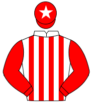 WHITE & RED STRIPES, red sleeves, red cap, white star                                                                                                 