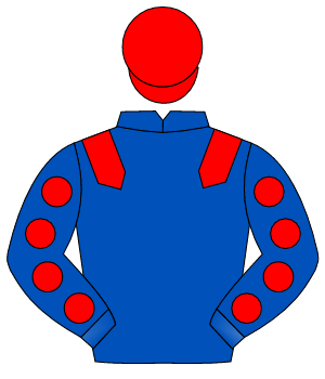 ROYAL BLUE, red epaulettes, red spots on sleeves, red cap                                                                                             