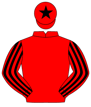 RED, red & black striped sleeves, black star on cap                                                                                                   