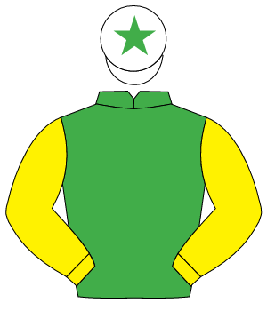 EMERALD GREEN, yellow sleeves, white cap, emerald green star                                                                                          
