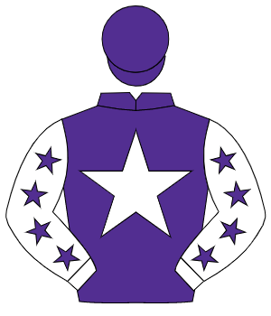 PURPLE, white star, white sleeves, purple stars, purple cap                                                                                           