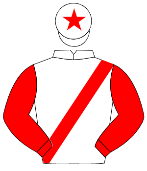 WHITE, red sash & sleeves, red star on cap                                                                                                            
