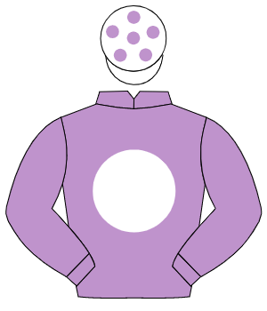 MAUVE, white disc, white cap, mauve spots
