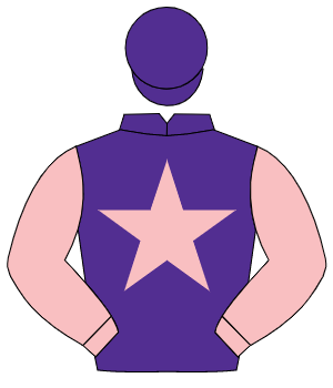 PURPLE, pink star & sleeves, purple cap