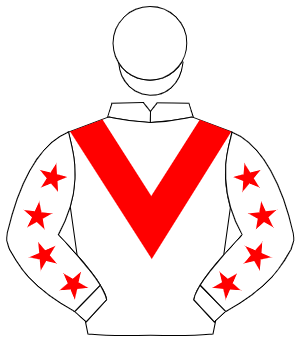 WHITE, red chevron, red stars on sleeves, white cap